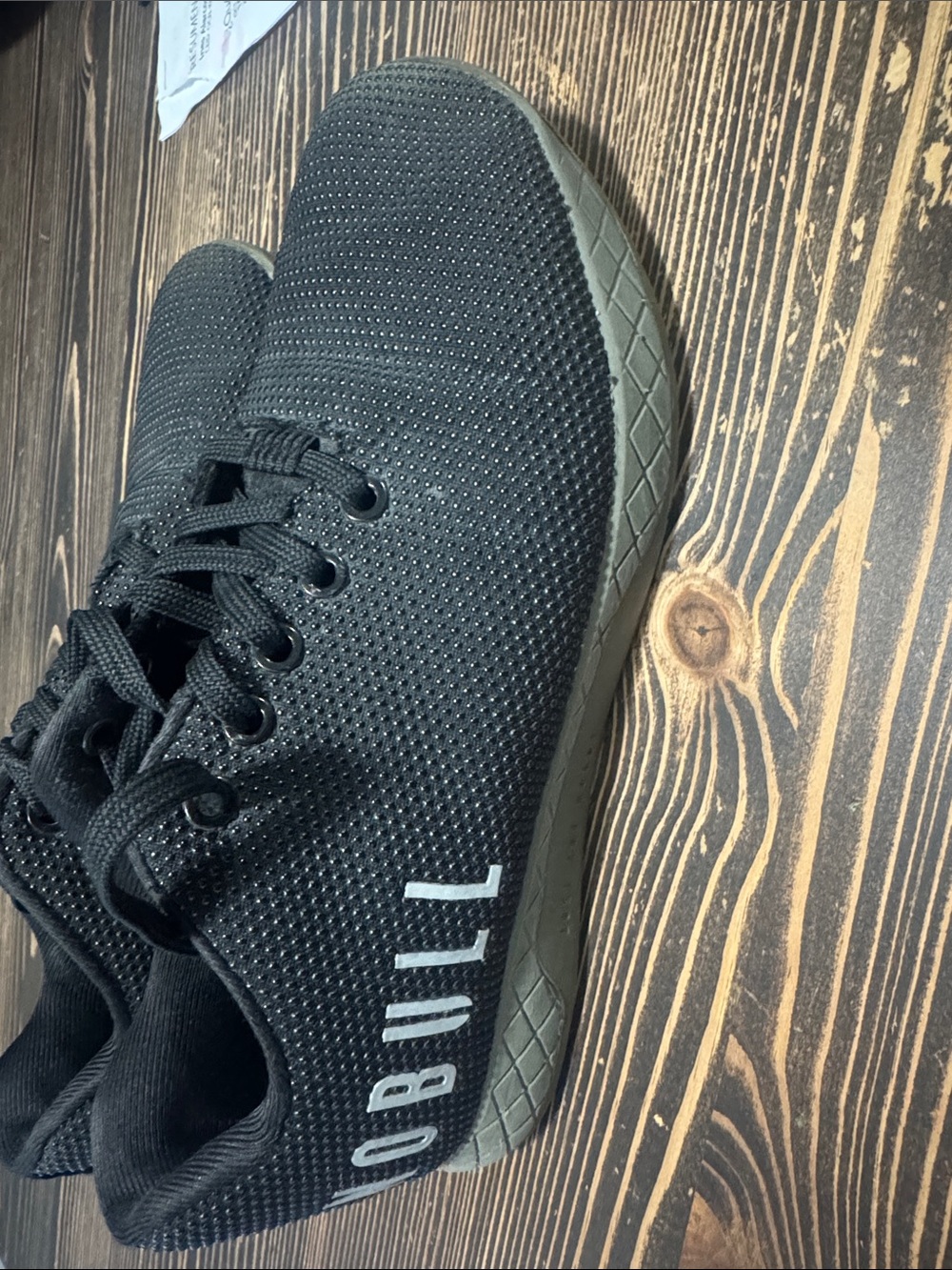 NOBULL Black Knit Lace-Up Trainers size 7.5